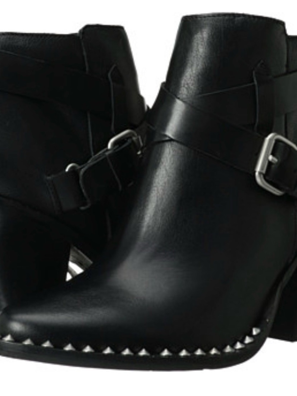 Dolce Vita Black Studded Buckle Ankle Boots